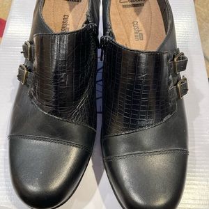 Clarks collection soft cushion shoes with heel.